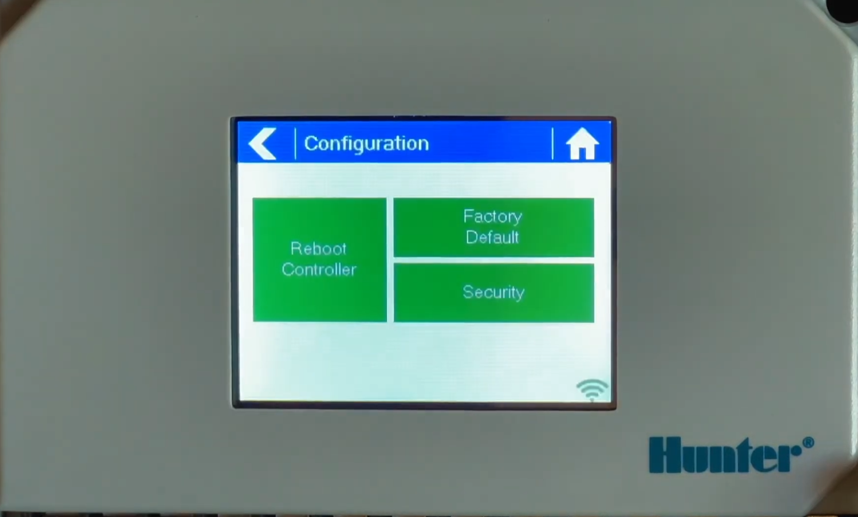 Hydrawise controller reboot option screen